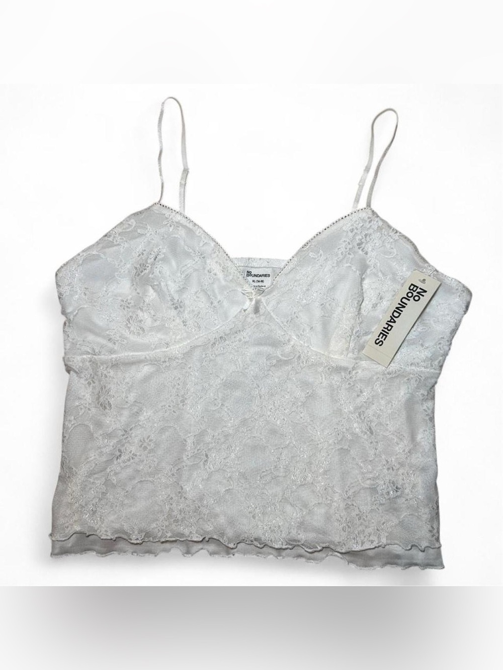 NWT No Boundaries White Lace Cami Coquette Lolita Soft Girl